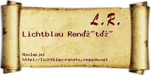 Lichtblau Renátó névjegykártya